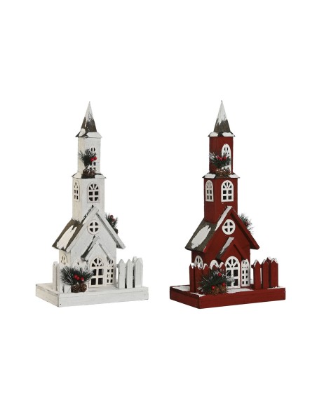 Décorations de Noël Home ESPRIT Blanc Rouge 27 x 18 x 56 cm (2 Unités)