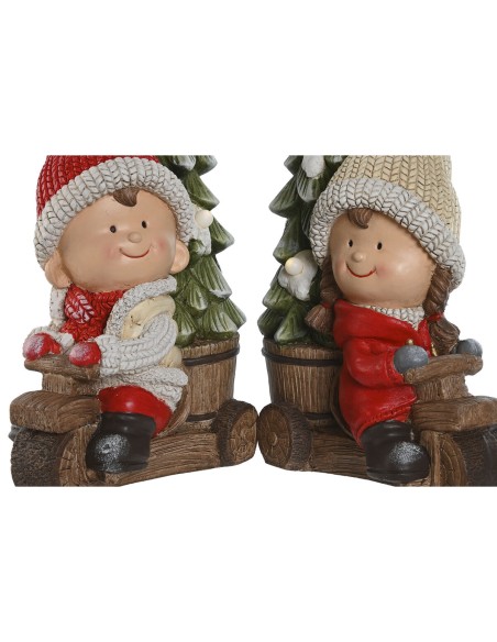 Décorations de Noël Home ESPRIT Rouge Vert 31,5 x 20 x 50 cm (2 Unités)