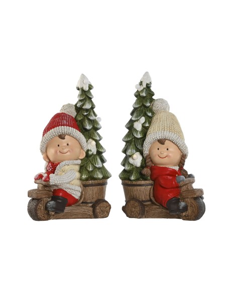 Décorations de Noël Home ESPRIT Rouge Vert 31,5 x 20 x 50 cm (2 Unités)
