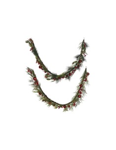 Guirlande de Noël Home ESPRIT Rouge Vert Polyéthylène 23 x 11,5 x 180 cm (2 Unités)