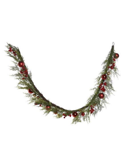 Guirlande de Noël Home ESPRIT Rouge Vert Polyéthylène 23 x 11,5 x 180 cm (2 Unités)