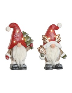 Décorations de Noël Home ESPRIT Blanc Rouge Gnome 25 x 11,5 x 38 cm (2 Unités)