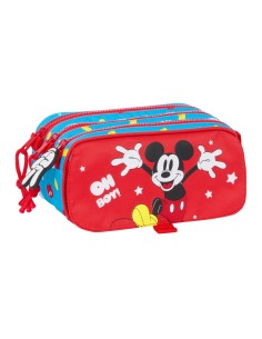 Trousse Fourre-Tout Double Mickey Mouse Clubhouse Fantastic Bleu Rouge 21,5 x 10 x 8 cm