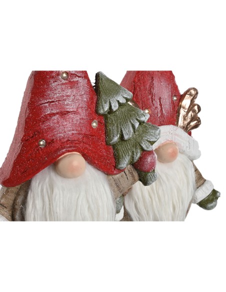 Décorations de Noël Home ESPRIT Blanc Rouge Gnome 25 x 11,5 x 38 cm (2 Unités)