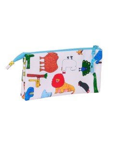 Trousse Fourre-Tout Double Algo de Jaime Blanc 22 x 12 x 3 cm 2