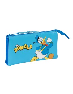 Trousse Fourre-Tout Double Donald Bleu 22 x 12 x 3 cm
