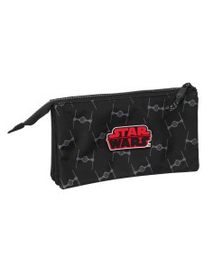 Trousse Fourre-Tout Double Star Wars The fighter Noir 22 x 12 x 3 cm 2