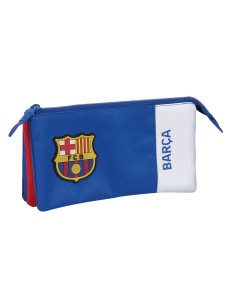 Trousse Fourre-Tout Double F.C. Barcelona Bleu Bordeaux 22 x 12 x 3 cm