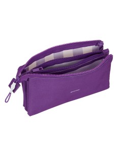 Trousse Fourre-Tout Double Real Valladolid C.F. Violet 22 x 12 x 3 cm 2