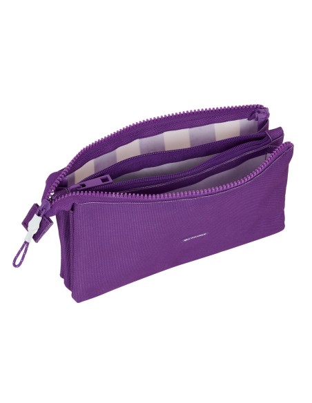 Trousse Fourre-Tout Double Real Valladolid C.F. Violet 22 x 12 x 3 cm