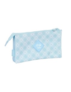 Trousse Fourre-Tout Triple Glow Lab Cisnes Bleu clair 22 x 12 x 3 cm 2