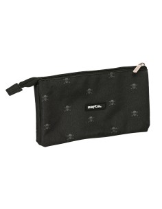 Trousse Fourre-Tout Triple Safta California Noir 22 x 12 x 3 cm