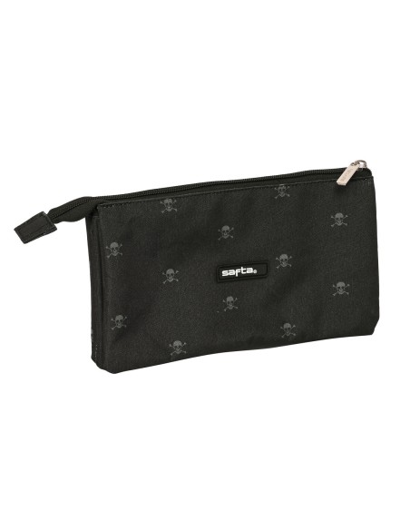 Trousse Fourre-Tout Triple Safta California Noir 22 x 12 x 3 cm