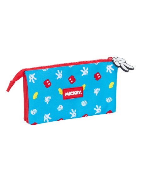 Trousse Fourre-Tout Double Mickey Mouse Clubhouse Fantastic Bleu Rouge 22 x 12 x 3 cm