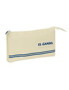 Trousse Fourre-Tout Triple El Ganso Beige 22 x 12 x 3 cm