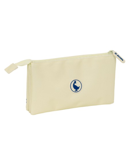 Trousse Fourre-Tout Triple El Ganso Beige 22 x 12 x 3 cm