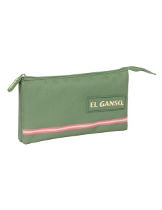 Trousse Fourre-Tout Triple El Ganso Vert 22 x 12 x 3 cm
