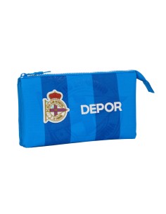 Trousse Fourre-Tout Triple R. C. Deportivo de La Coruña Bleu 22 x 12 x 3 cm