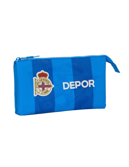 Trousse Fourre-Tout Triple R. C. Deportivo de La Coruña Bleu 22 x 12 x 3 cm