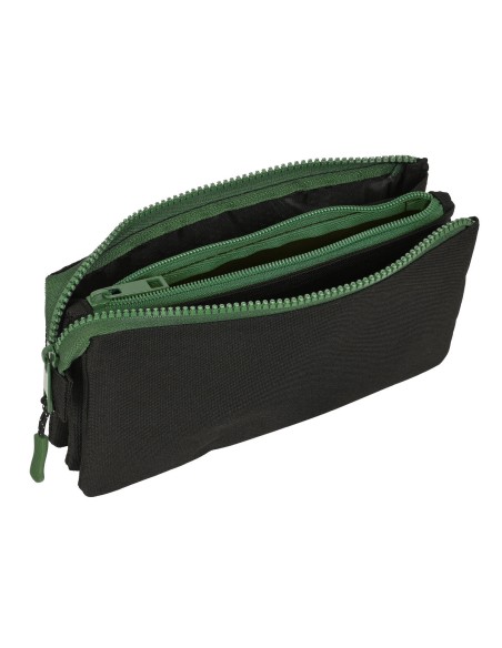 Trousse Fourre-Tout Triple Munich Caviar Noir 22 x 12 x 3 cm