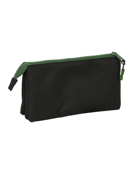 Trousse Fourre-Tout Triple Munich Caviar Noir 22 x 12 x 3 cm