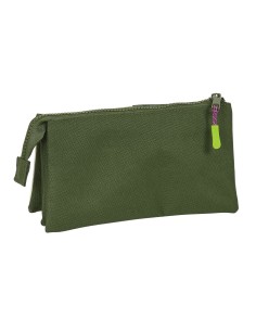 Trousse Fourre-Tout Triple Munich Bright khaki Vert 22 x 12 x 3 cm 2