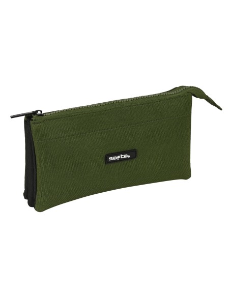 Trousse Fourre-Tout Triple Safta Dark forest Noir Vert 22 x 12 x 3 cm