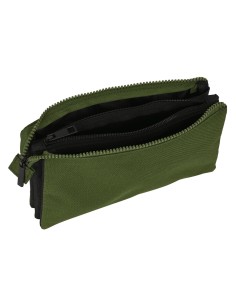 Trousse Fourre-Tout Triple Safta Dark forest Noir Vert 22 x 12 x 3 cm 2
