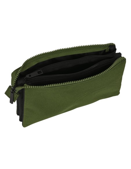 Trousse Fourre-Tout Triple Safta Dark forest Noir Vert 22 x 12 x 3 cm