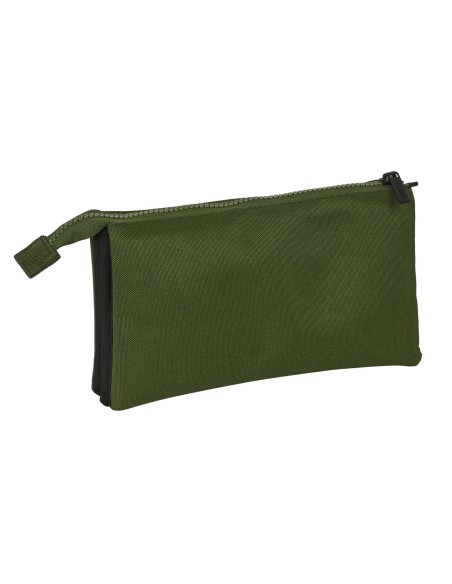 Trousse Fourre-Tout Triple Safta Dark forest Noir Vert 22 x 12 x 3 cm