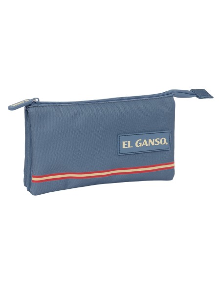 Trousse Fourre-Tout Triple El Ganso Bleu 22 x 12 x 3 cm