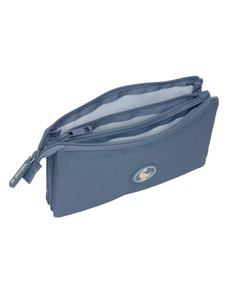 Trousse Fourre-Tout Triple El Ganso Bleu 22 x 12 x 3 cm