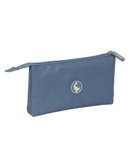 Trousse Fourre-Tout Triple El Ganso Bleu 22 x 12 x 3 cm