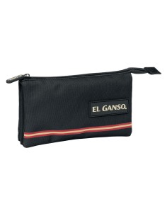 Trousse Fourre-Tout Triple El Ganso Noir 22 x 12 x 3 cm