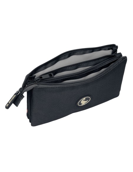 Trousse Fourre-Tout Triple El Ganso Noir 22 x 12 x 3 cm