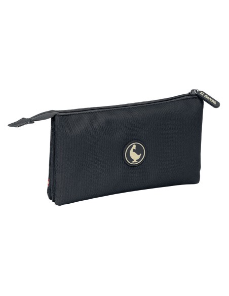 Trousse Fourre-Tout Triple El Ganso Noir 22 x 12 x 3 cm