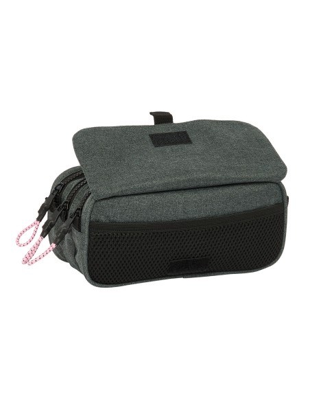 Trousse Fourre-Tout Triple Kappa Silver pink Gris 21,5 x 10 x 8 cm