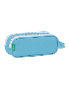 Trousse Fourre-Tout Double Benetton Spring Bleu ciel 21 x 8 x 6 cm 2
