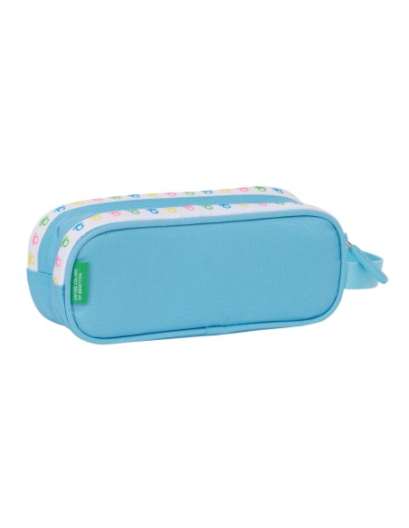Trousse Fourre-Tout Double Benetton Spring Bleu ciel 21 x 8 x 6 cm