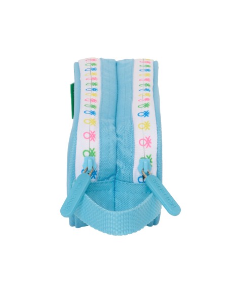Trousse Fourre-Tout Double Benetton Spring Bleu ciel 21 x 8 x 6 cm