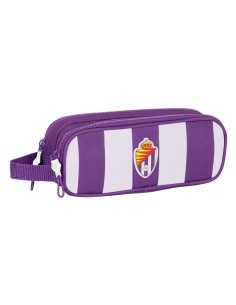 Trousse Fourre-Tout Double Real Valladolid C.F. Blanc Violet 21 x 8 x 6 cm