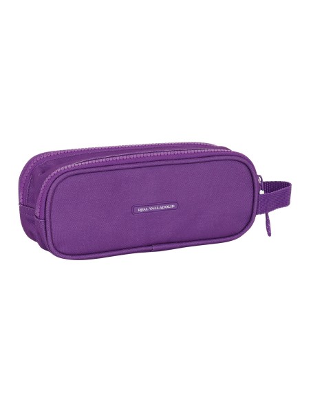 Trousse Fourre-Tout Double Real Valladolid C.F. Blanc Violet 21 x 8 x 6 cm