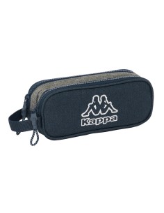 Trousse Fourre-Tout Double Kappa Dark navy Gris Blue marine 21 x 8 x 6 cm
