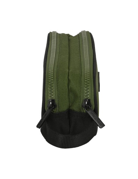 Trousse Fourre-Tout Double Safta Dark forest Noir Vert 21 x 8 x 6 cm