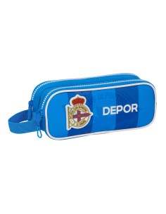 Trousse Fourre-Tout Double R. C. Deportivo de La Coruña Bleu 21 x 8 x 6 cm