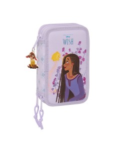 Pochette à crayons triple Wish Lila 12.5 x 19.5 x 5.5 cm (36 Pièces)