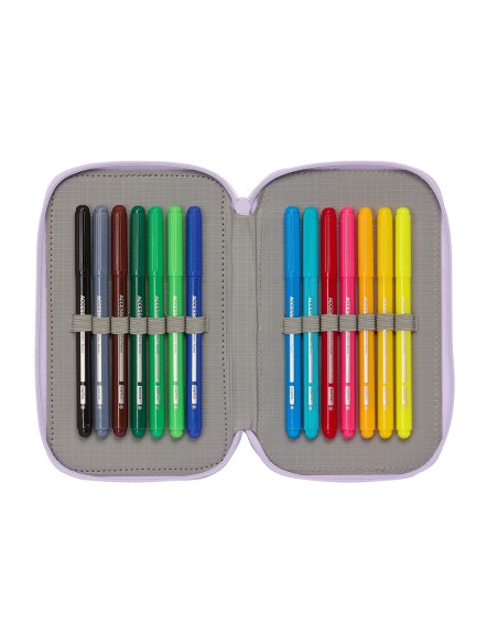 Pochette à crayons triple Wish Lila 12.5 x 19.5 x 5.5 cm (36 Pièces)
