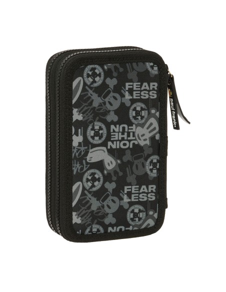 Plumier double Paul Frank Join the fun Noir 12.5 x 19.5 x 4 cm (28 Pièces)