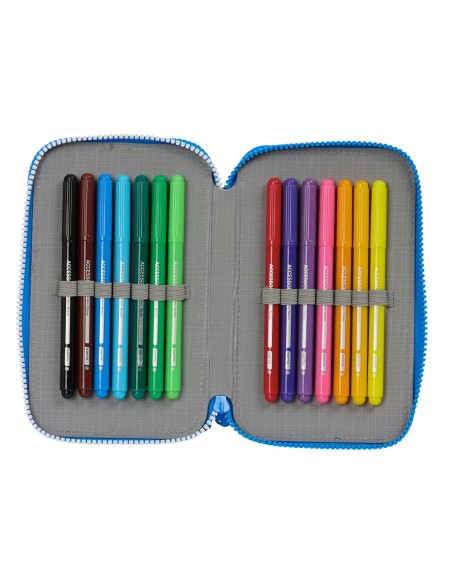 Plumier double R. C. Deportivo de La Coruña Bleu 12.5 x 19.5 x 4 cm (28 Pièces)