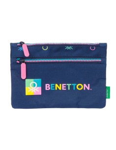 Trousse d'écolier Benetton Cool Blue marine 23 x 16 x 3 cm